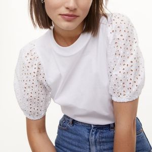 NWT H&M Embroidered Sleeve Tshirt
